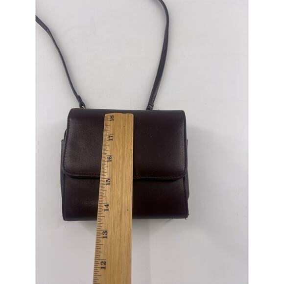 Vintage Etienne Aigner Crossbody Shoulder Bag Brown Leather Antique Brass Small - Picture 9 of 11